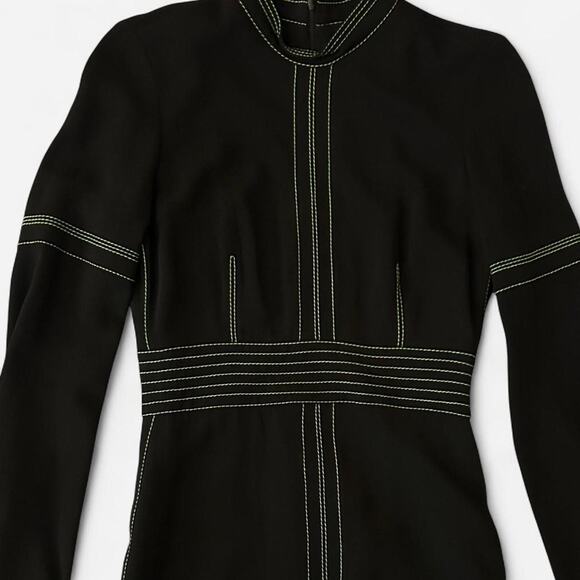 Burberry Black & Neon Green Dress Size 4 - Picture 3 of 9